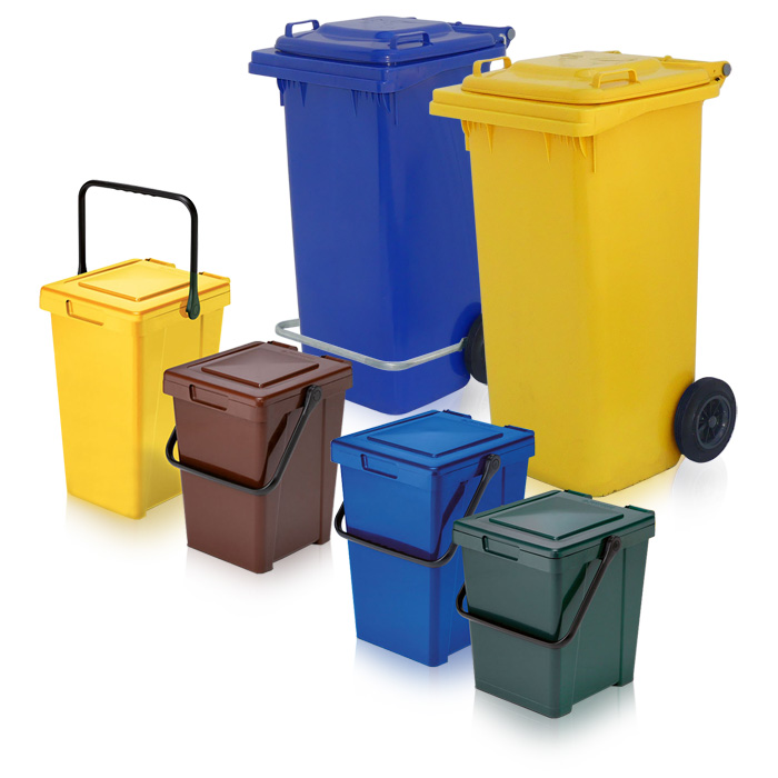 Bidoni, cassonetti e contenitori in plastica per la raccolta differenziata  di rifiuti e immondizia - ETA e-commerce