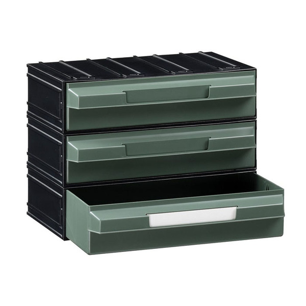 Cassettiera in plastica porta minuterie per magazzino componibile ad  incastro di dimensioni 148 L x 234 P x 175 H mm, con 3 cassetti estraibili  colorati - ETA e-commerce