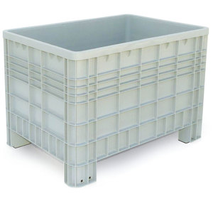 Cassa Pallet In Plastica HDPE 4 Piedi – 1200x800x600 Mm, 350 Litri, Portata 250 Kg, Per Alimenti
