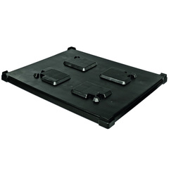 Coperchio calzante in plastica (PP) di dim. 1229 L x 1030 P x 84 H mm, da utilizzare con pallet a 3 traverse, compatibile con contenitori Norma Europa, LGB e Gallia e Pieghevoli