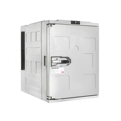 Contenitore isotermico in plastica (HDPE) per alimenti, refrigerato con motore, dim. 855 L x 1285 P x 1195 H mm, capacità 520 litri con apertura frontale, omologabile ATP per trasporto di fresco
