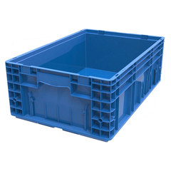 Contenitore in plastica (PP) sovrapponibile KLT con dimensioni esterne 600 L x 400 P x 213 H mm, capacità 38,9 litri per industria automotive