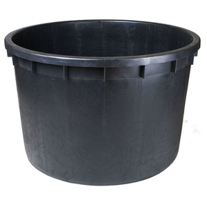 Mastello industriale in plastica (LLDPE) inseribile con diametro 1100 mm e  altezza 350 mm, di capacità 275 litri e fondo senza fori di drenaggio, per