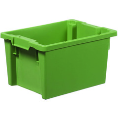 Contenitore in plastica per alimenti (PP) inseribile e impilabile, dimensioni esterne 400 L x 300 P x 220 H mm, capacità 18 litri con fondo e pareti chiuse, maniglie chiuse