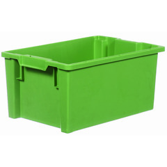 Contenitore in plastica per alimenti (PP) inseribile e impilabile, dimensioni esterne 600 L x 400 P x 220 H mm, capacità 40 litri con fondo e pareti chiuse, maniglie chiuse