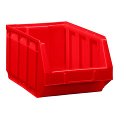 Cassetta a Bocca di Lupo in plastica (HDPE) sovrapponibile di dimensioni esterne 345 L x 205 P x 164 H mm, per stoccaggio minuterie, capacità 10 litri confezione da 24 pz
